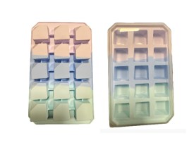 Molde silicona con tapa CUADRADOS CHANFLEADO 